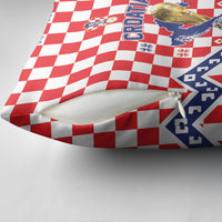 World Football Croatia Pillow Cover Fearless Red Check Power