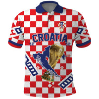 Custom World Football Croatia Polo Shirt Fearless Red Check Power