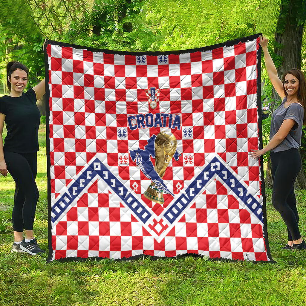 World Football Croatia Quilt Fearless Red Check Power