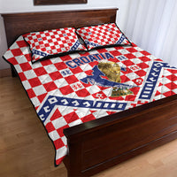 World Football Croatia Quilt Bed Set Fearless Red Check Power
