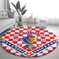 World Football Croatia Round Carpet Fearless Red Check Power
