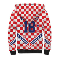 Custom World Football Croatia Sherpa Hoodie Fearless Red Check Power