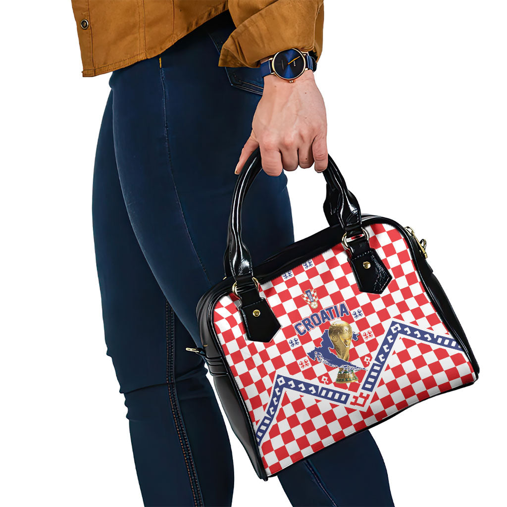 World Football Croatia Shoulder Handbag Fearless Red Check Power