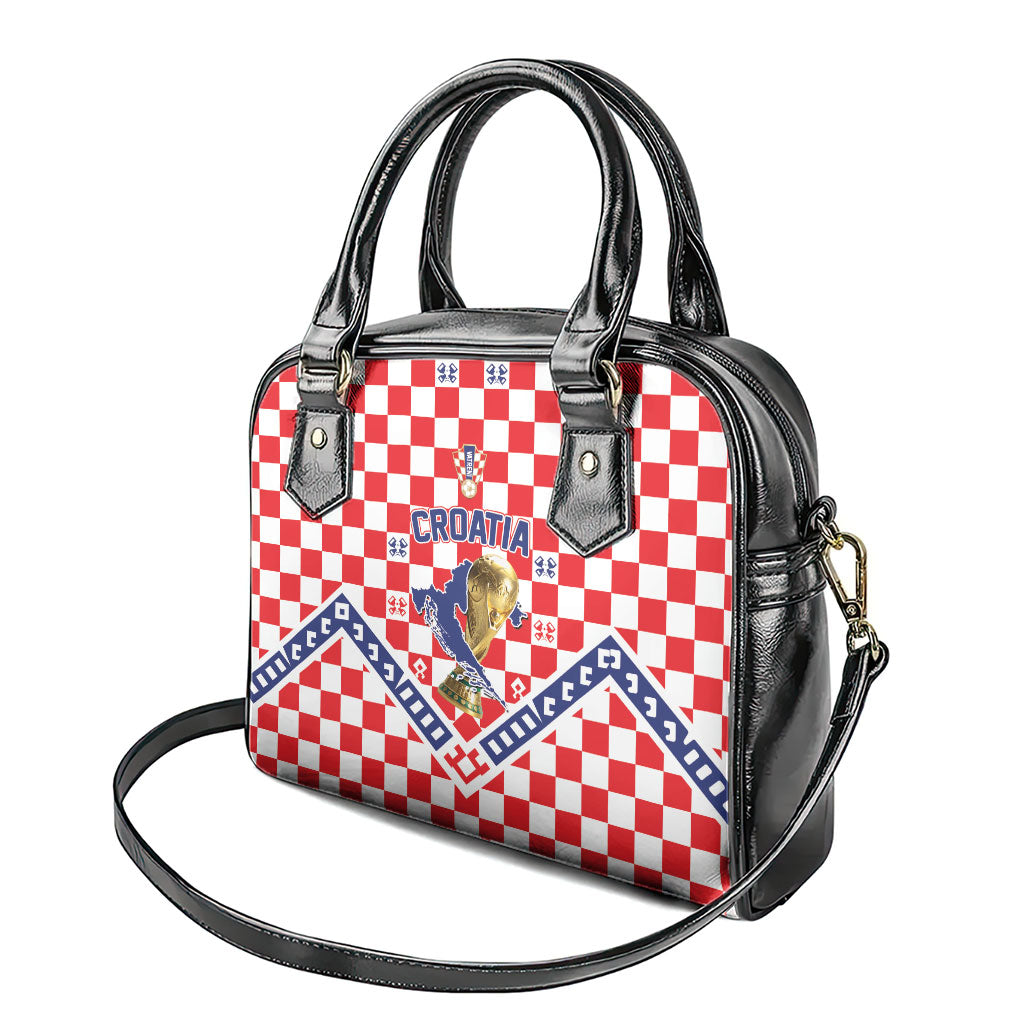 World Football Croatia Shoulder Handbag Fearless Red Check Power