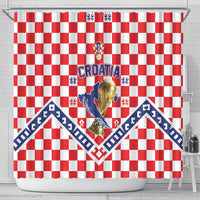 World Football Croatia Shower Curtain Fearless Red Check Power