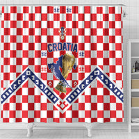 World Football Croatia Shower Curtain Fearless Red Check Power
