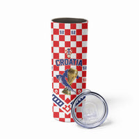 Custom World Football Croatia Skinny Tumbler Fearless Red Check Power