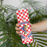 Custom World Football Croatia Skinny Tumbler Fearless Red Check Power