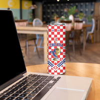 Custom World Football Croatia Skinny Tumbler Fearless Red Check Power
