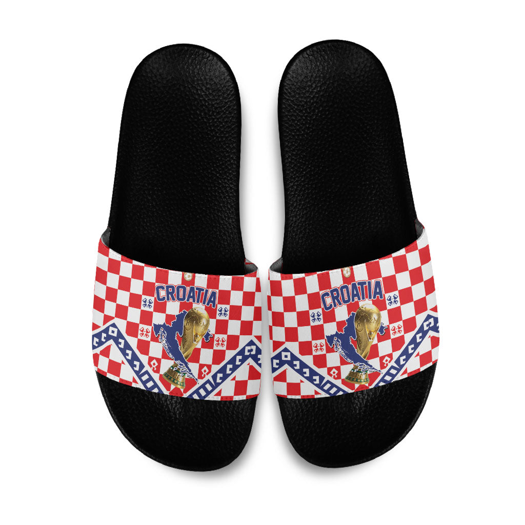 World Football Croatia Slide Sandals Fearless Red Check Power