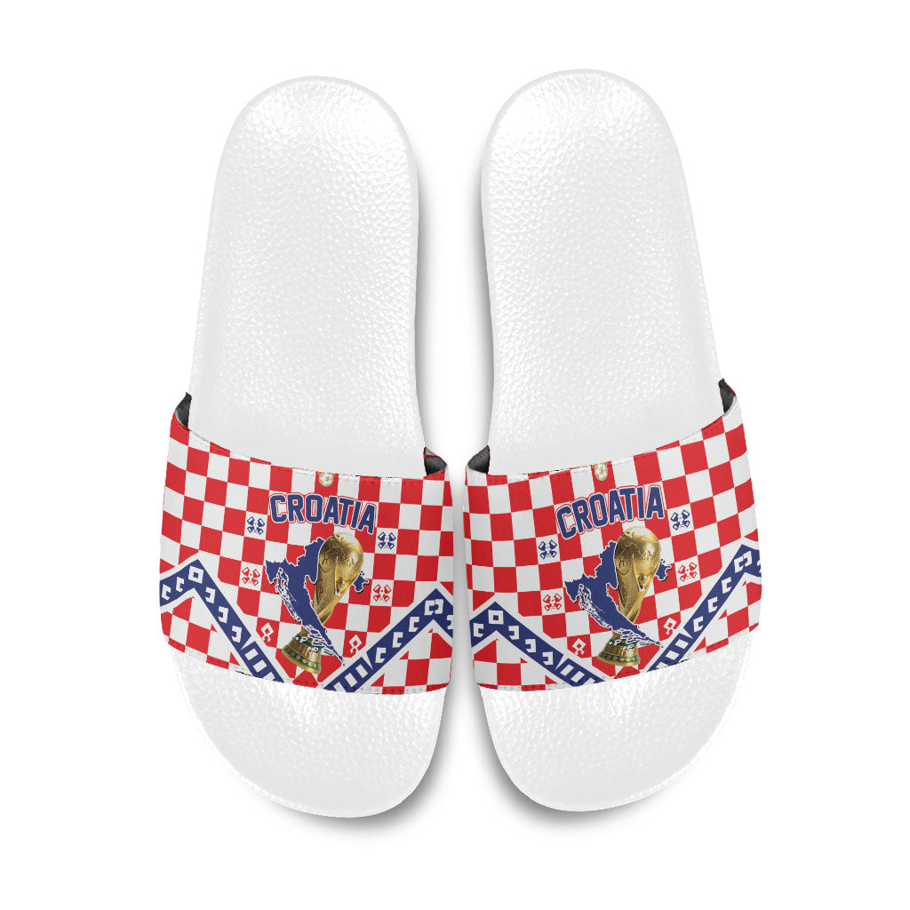 World Football Croatia Slide Sandals Fearless Red Check Power