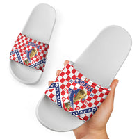 World Football Croatia Slide Sandals Fearless Red Check Power