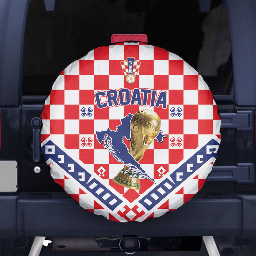 World Football Croatia Spare Tire Cover Fearless Red Check Power