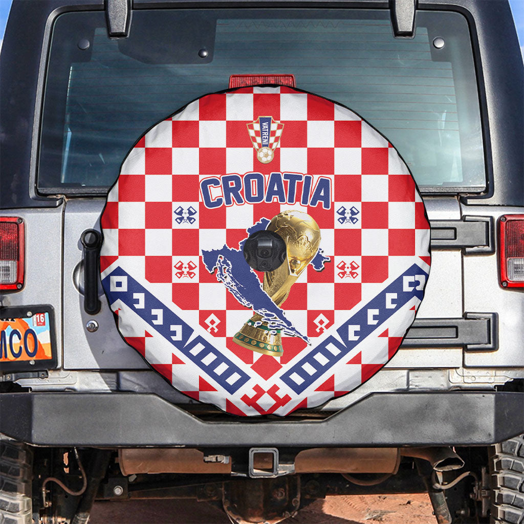 World Football Croatia Spare Tire Cover Fearless Red Check Power