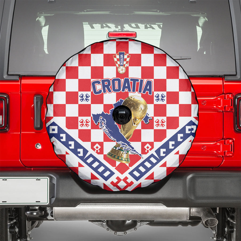 World Football Croatia Spare Tire Cover Fearless Red Check Power