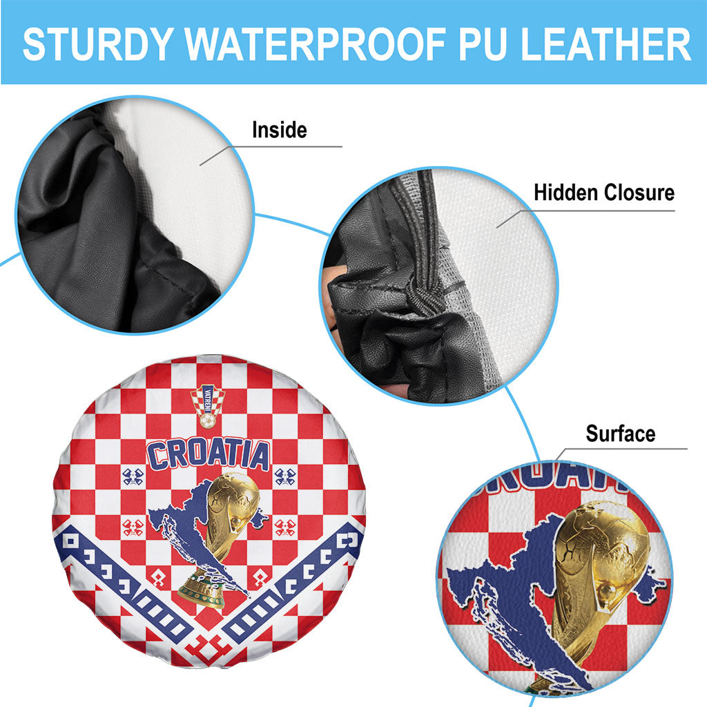 World Football Croatia Spare Tire Cover Fearless Red Check Power