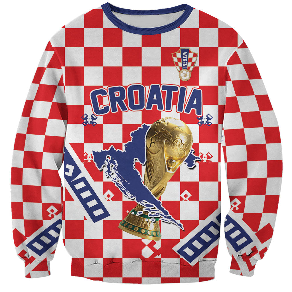 Custom World Football Croatia Sweatshirt Fearless Red Check Power