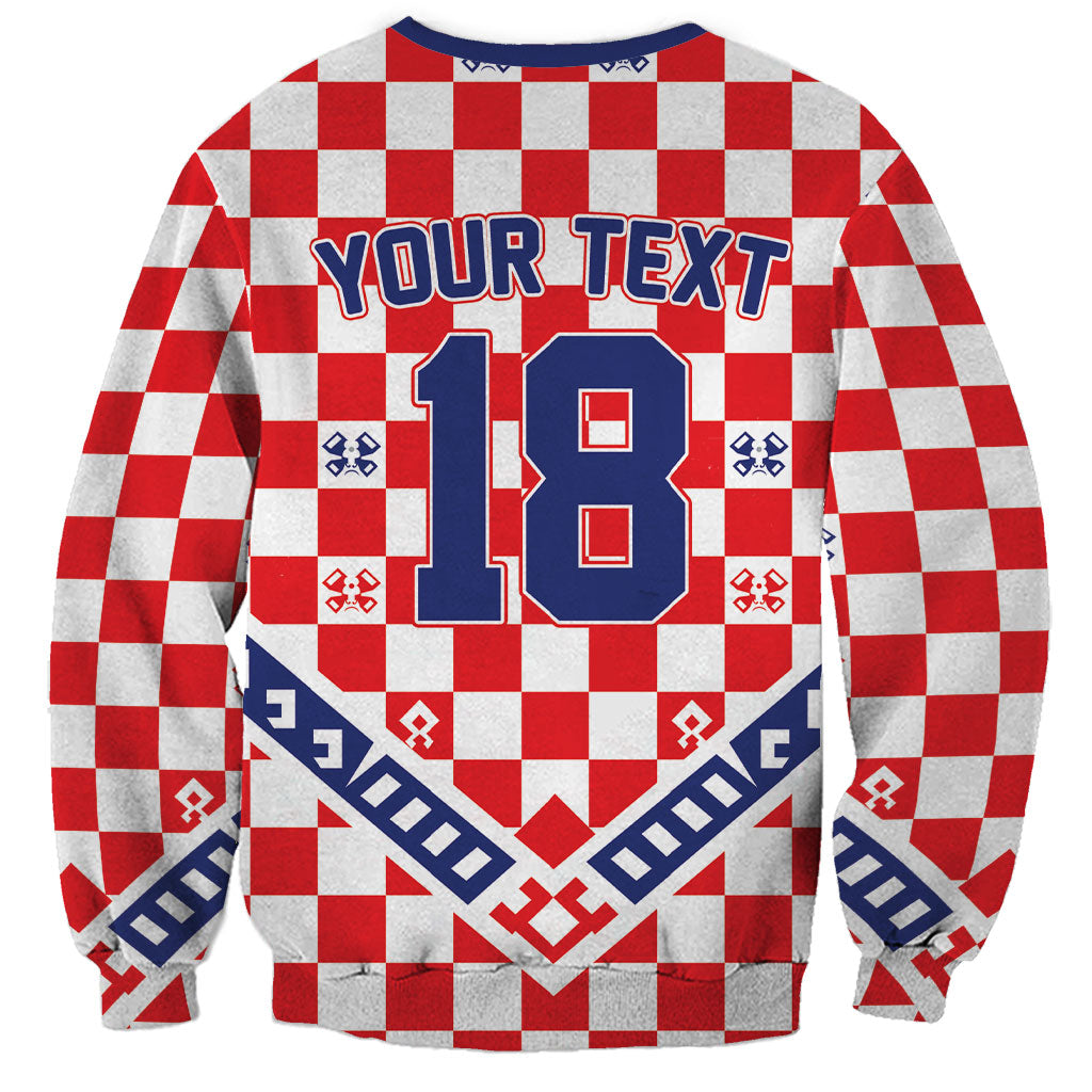 Custom World Football Croatia Sweatshirt Fearless Red Check Power