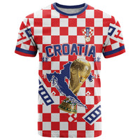 Custom World Football Croatia T Shirt Fearless Red Check Power