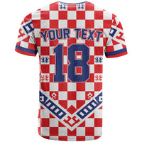 Custom World Football Croatia T Shirt Fearless Red Check Power