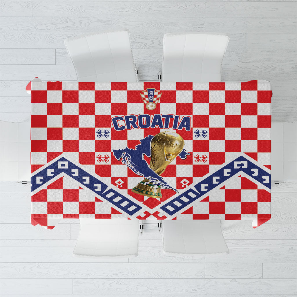 World Football Croatia Tablecloth Fearless Red Check Power