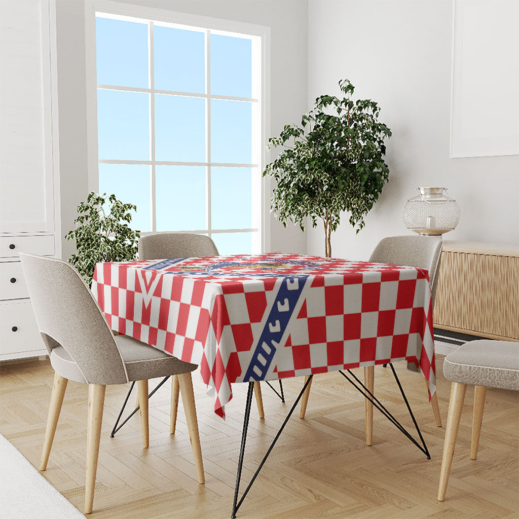 World Football Croatia Tablecloth Fearless Red Check Power