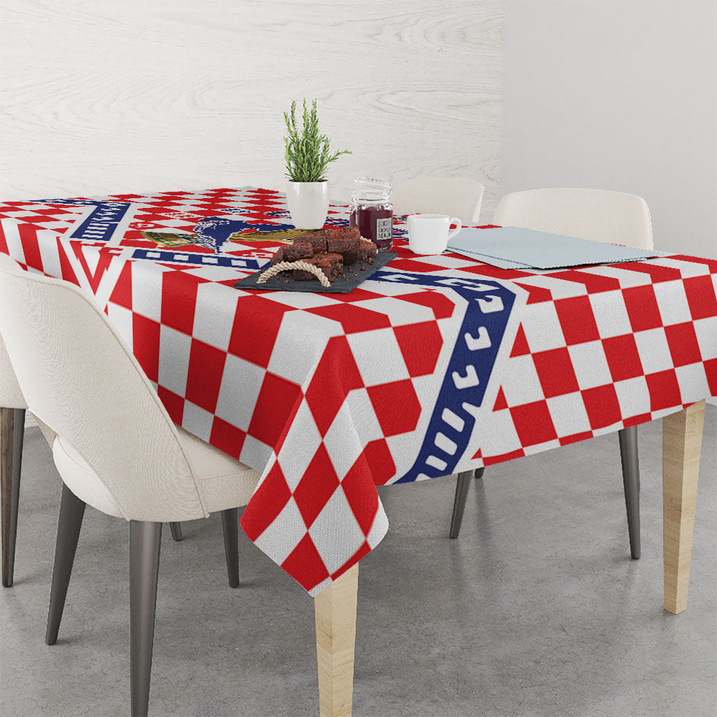 World Football Croatia Tablecloth Fearless Red Check Power