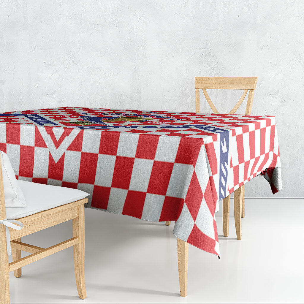 World Football Croatia Tablecloth Fearless Red Check Power