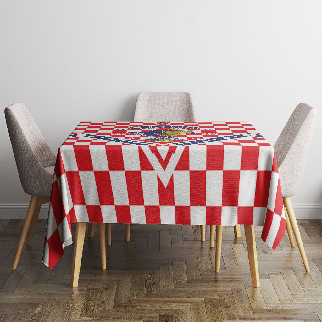 World Football Croatia Tablecloth Fearless Red Check Power