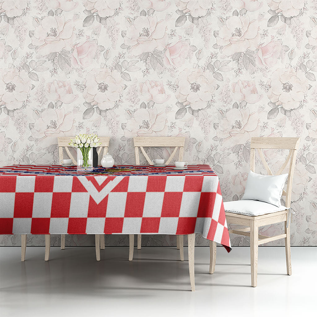 World Football Croatia Tablecloth Fearless Red Check Power