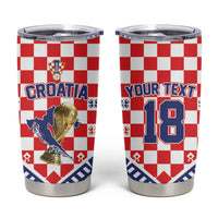 Custom World Football Croatia Tumbler Cup Fearless Red Check Power