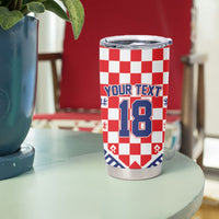 Custom World Football Croatia Tumbler Cup Fearless Red Check Power