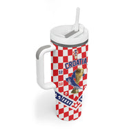 Custom World Football Croatia Tumbler With Handle Fearless Red Check Power