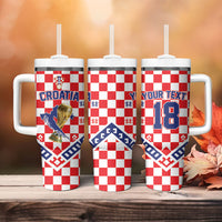 Custom World Football Croatia Tumbler With Handle Fearless Red Check Power