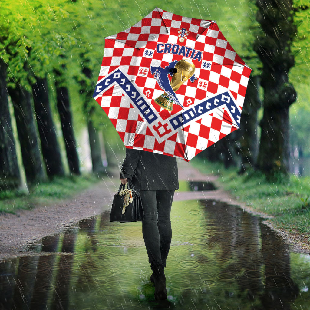 World Football Croatia Umbrella Fearless Red Check Power
