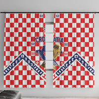 World Football Croatia Window Curtain Fearless Red Check Power