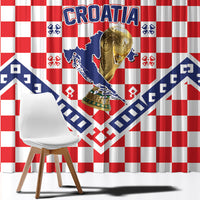 World Football Croatia Window Curtain Fearless Red Check Power
