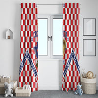 World Football Croatia Window Curtain Fearless Red Check Power