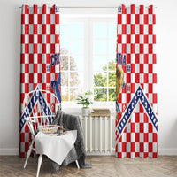 World Football Croatia Window Curtain Fearless Red Check Power