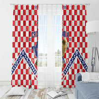 World Football Croatia Window Curtain Fearless Red Check Power