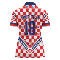 Custom World Football Croatia Women Polo Shirt Fearless Red Check Power