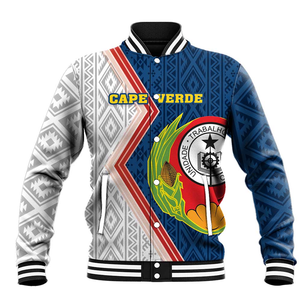 Cape Verde Baseball Jacket Verde Coat Of Arms And Pattern - Wonder Print Shop