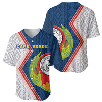 Cape Verde Baseball Jersey Verde Coat Of Arms And Pattern - Wonder Print Shop