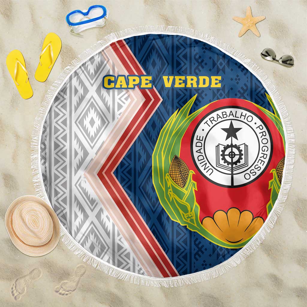 Cape Verde Beach Blanket Verde Coat Of Arms And Pattern - Wonder Print Shop