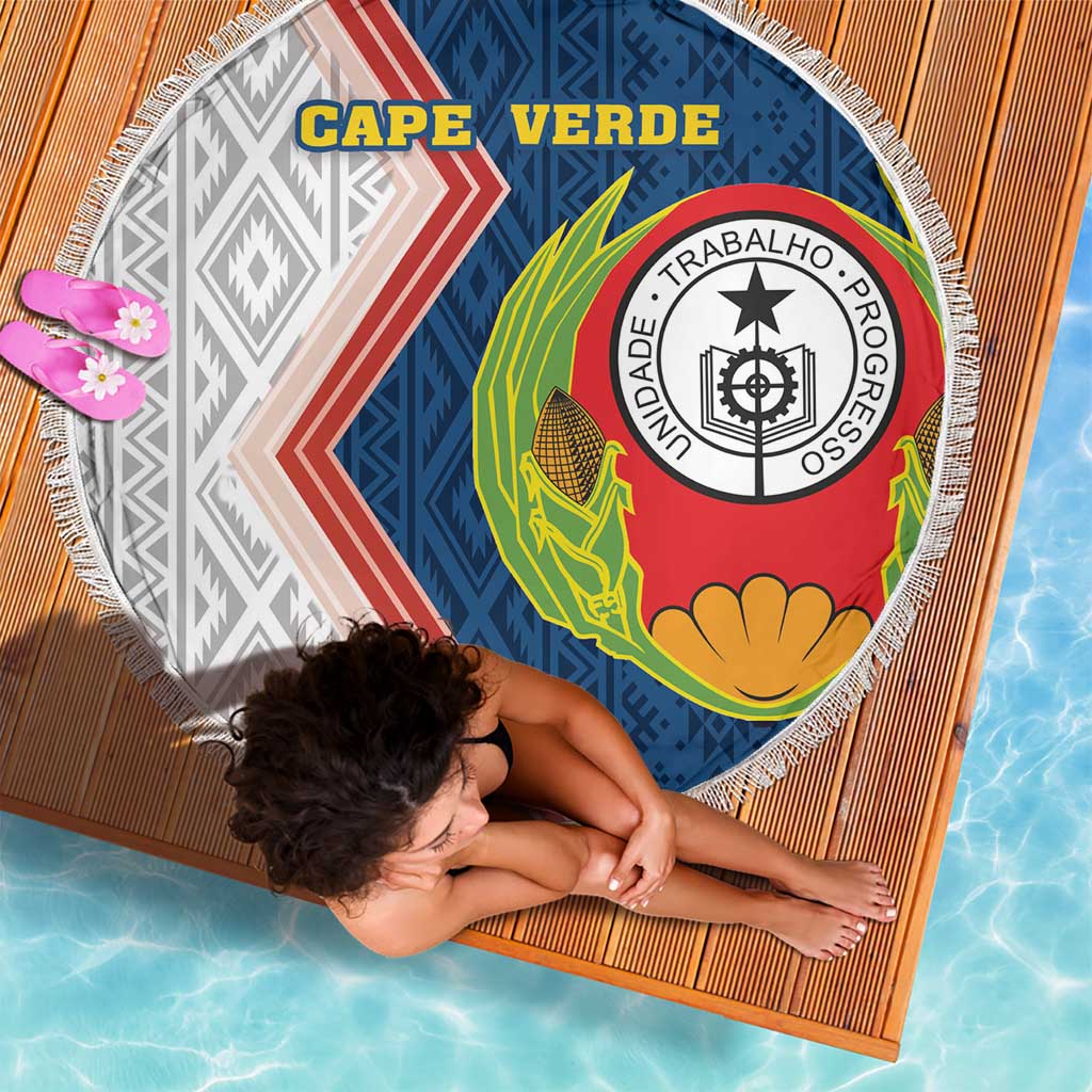 Cape Verde Beach Blanket Verde Coat Of Arms And Pattern - Wonder Print Shop