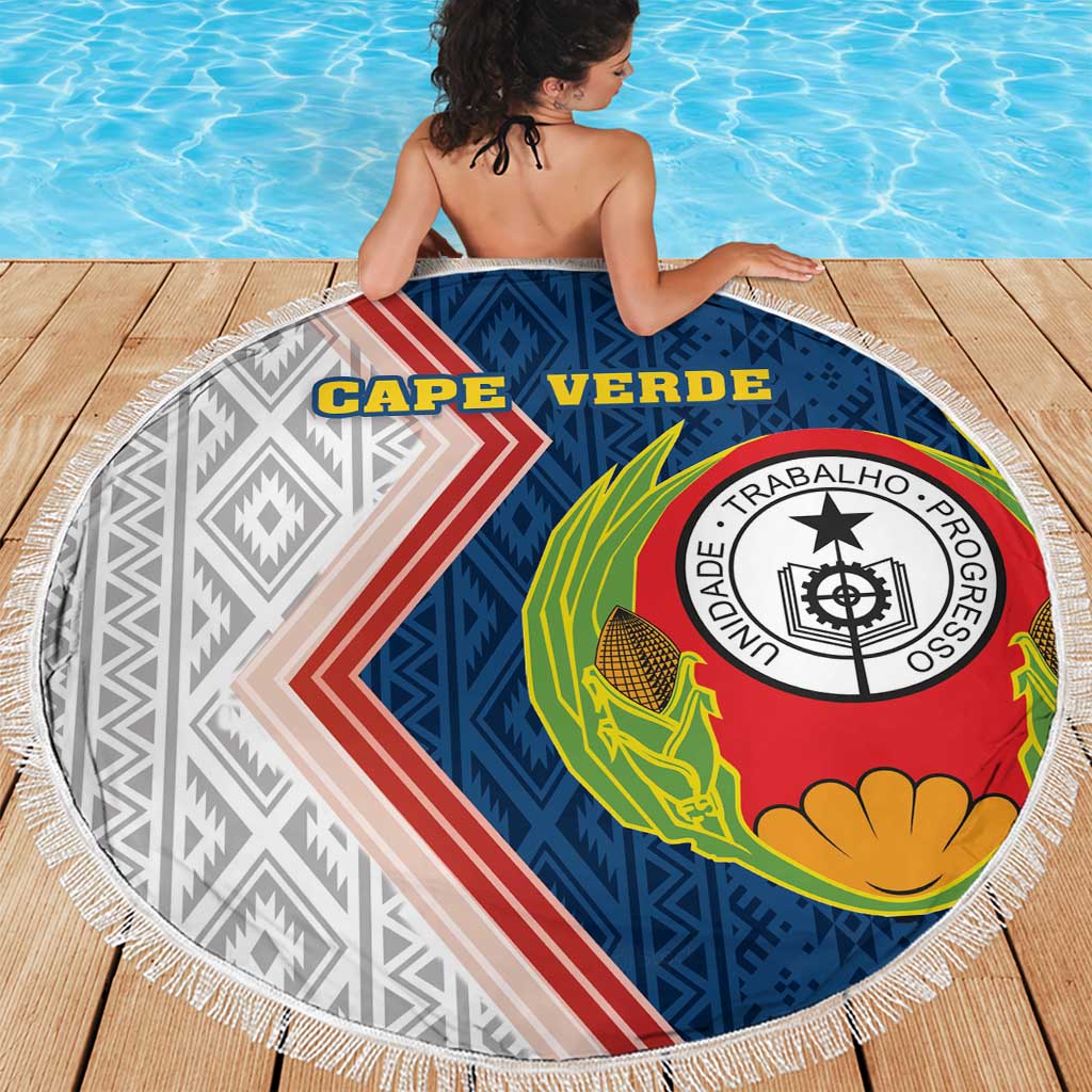 Cape Verde Beach Blanket Verde Coat Of Arms And Pattern - Wonder Print Shop