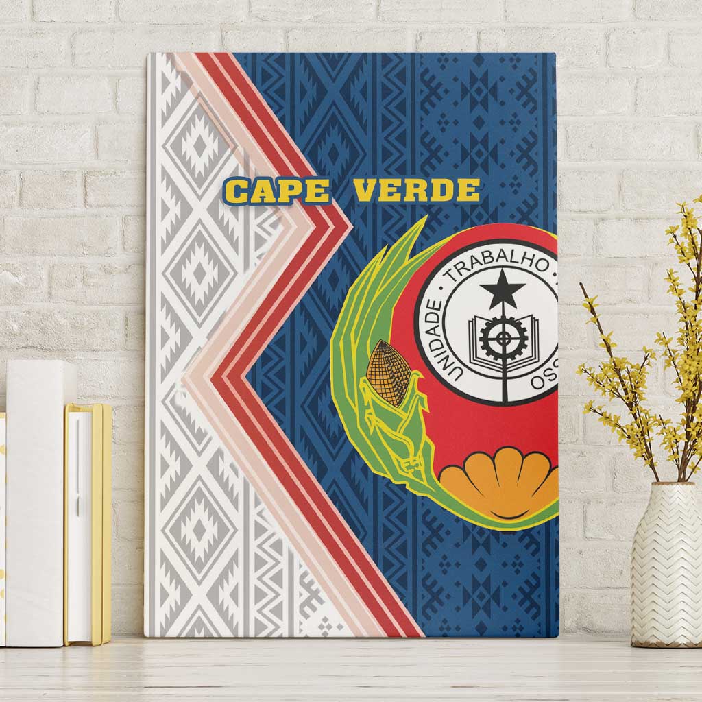 Cape Verde Canvas Wall Art Verde Coat Of Arms And Pattern - Wonder Print Shop