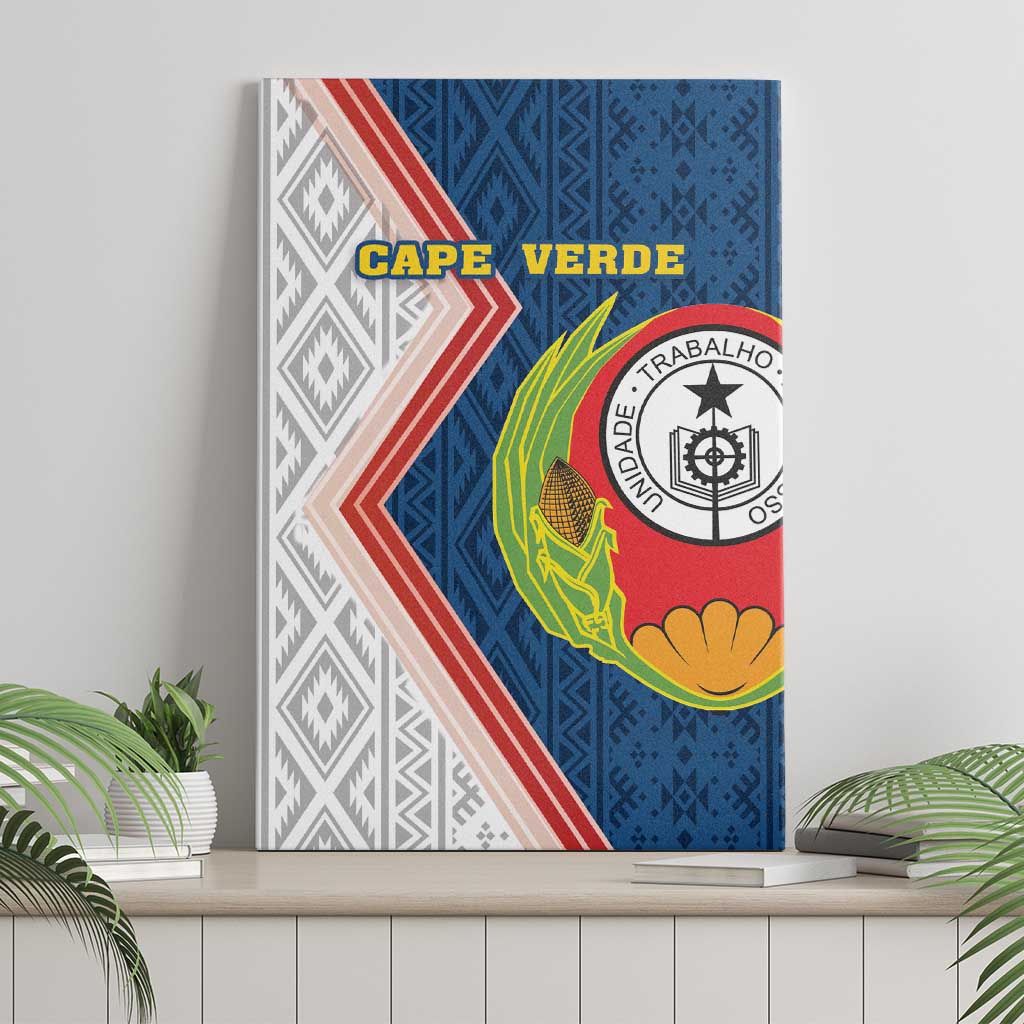 Cape Verde Canvas Wall Art Verde Coat Of Arms And Pattern - Wonder Print Shop