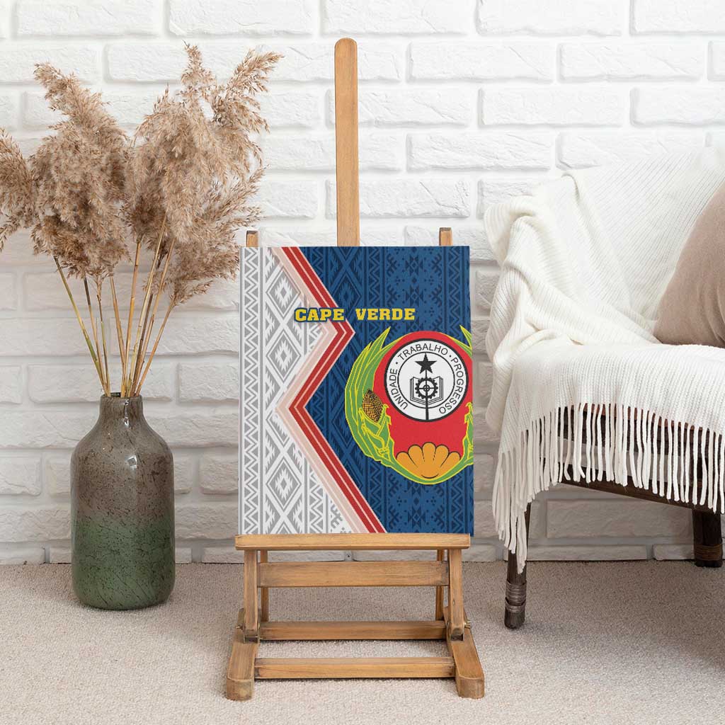 Cape Verde Canvas Wall Art Verde Coat Of Arms And Pattern - Wonder Print Shop