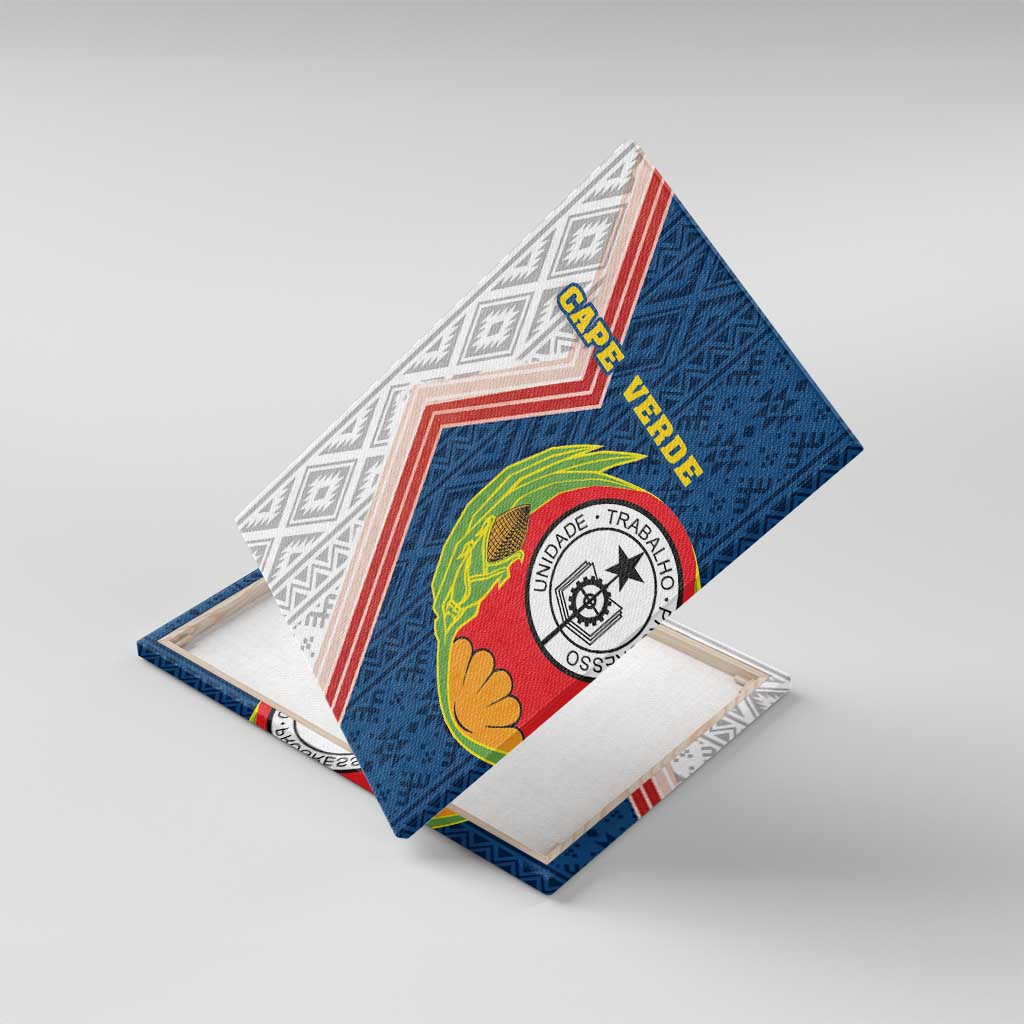 Cape Verde Canvas Wall Art Verde Coat Of Arms And Pattern - Wonder Print Shop